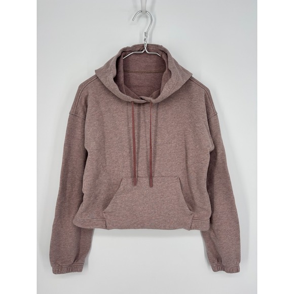 Lululemon Hoodie Womens 6 Pink Cropped Stronger as One Pullover French Terry - Picture 1 of 9
